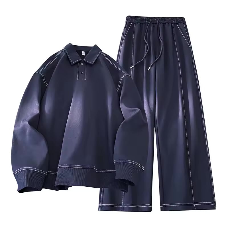 Sheevety Conjunto de hombre,camiseta olgada de manga larga y pantalón