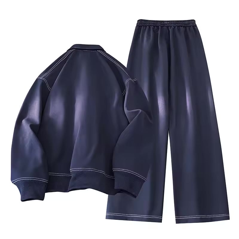 Sheevety Conjunto de hombre,camiseta olgada de manga larga y pantalón
