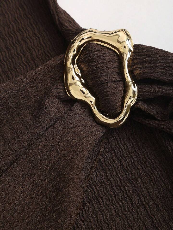 SHEEVETY  Sweetro Vestido Ceñido Al Body Con Mangas Acampanadas Y Cintura Ceñida De Estilo Minimalista