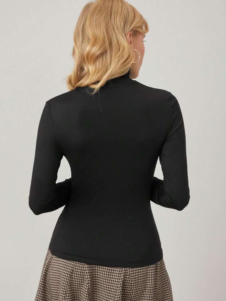 SHEVEETY  TendenciasqualityMOTF PREMIUM CAMISETA AJUSTADA DE CUELLO ALTO