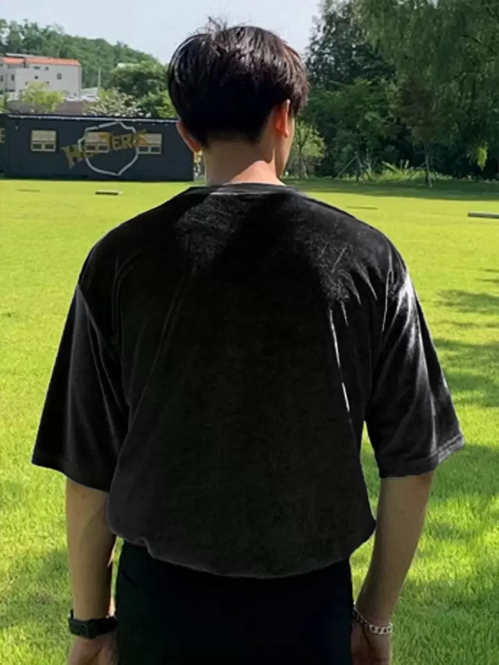 SHEEVETY  Dot Camiseta De Hombro Caído Con Estampado De Letras Para Hombres