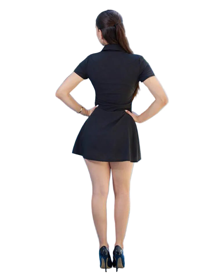 SHEEVETY Bello Vestido Camisero Ajustable A La Cintura