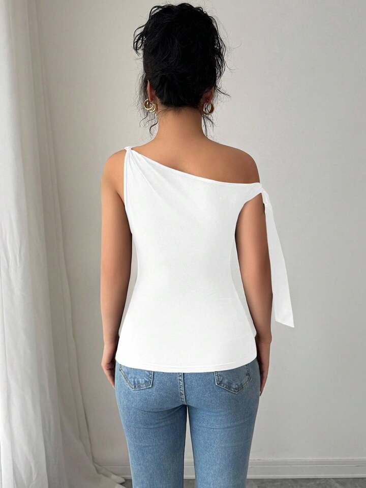 Elenzga Camiseta De Tirantes Finos De Unicolor Elegante Para Mujer, Para El Verano