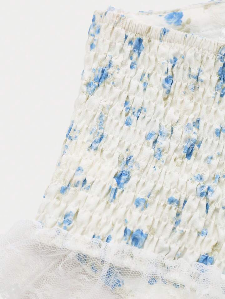 SHEEVETY Top De Tirantes Con Dobladillo De Encaje