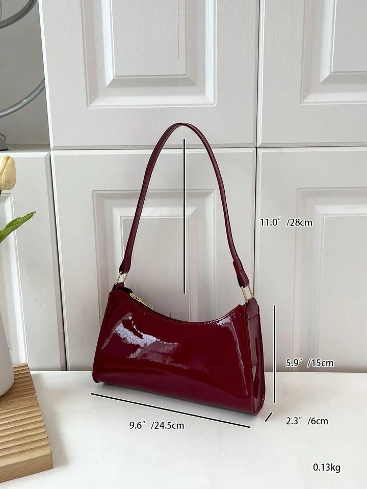 Bolso De Hombro Con Cremallera Y Estampado Geométrico En Relieve De Unicolor, Bolso De Hombro De Mujer, Bolso Con Cremallera De Moda Retro, Bolso Casual Impermeable Para Adolescentes, Mujeres, Estudiantes Universitarias, Principiantes Y Trabajadores De Cu