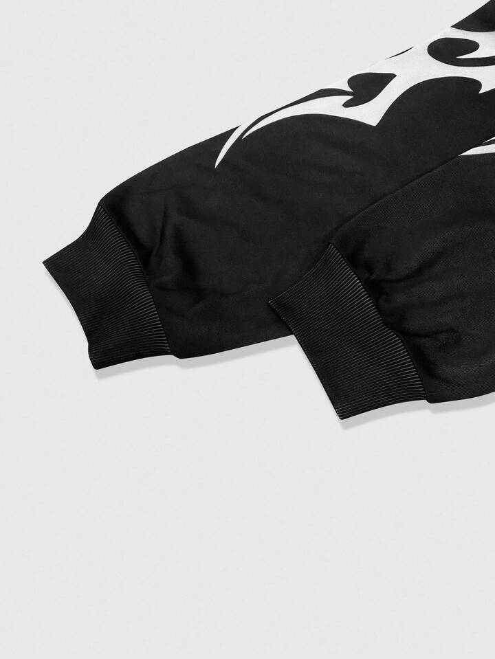 SHEVEETY  MEN Street Life Sudadera Con Capucha De Manga Larga Con Estampado De Moda Para Hombre