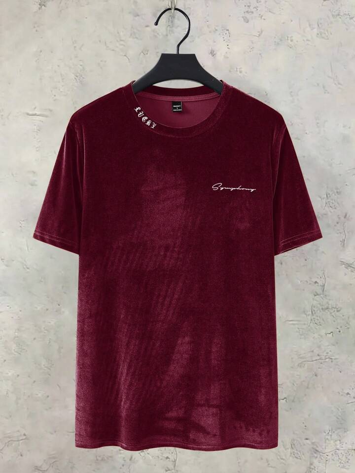 SHEEVETY  Dot Camiseta De Hombro Caído Con Estampado De Letras Para Hombres